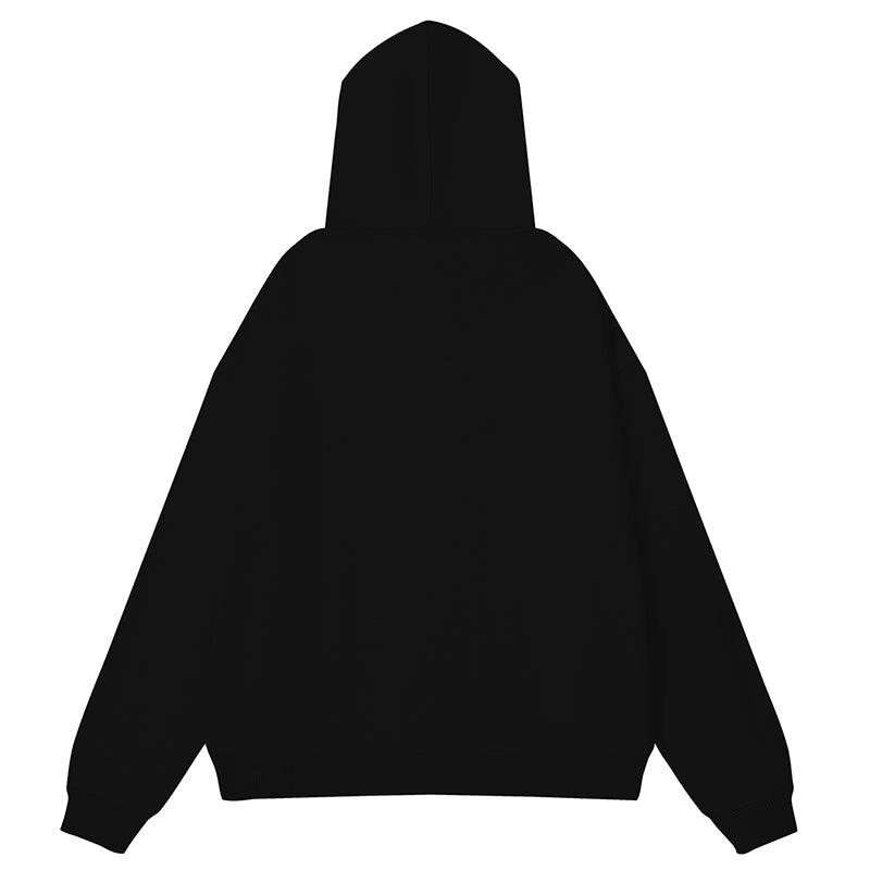 VELCEN Purple Brand Logo Pattern Printed Hoodie