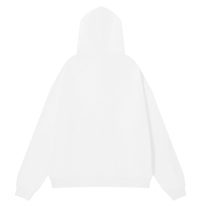 VELCEN Purple Brand Logo Pattern Printed Hoodie