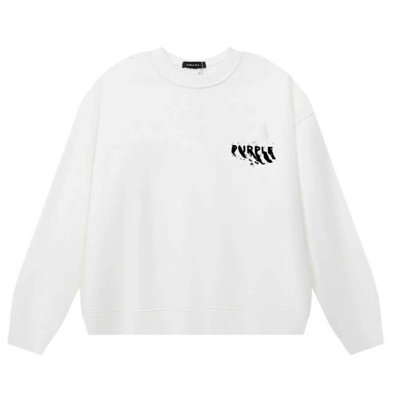 VELCEN Purple Brand Logo Printed Sweatshirts