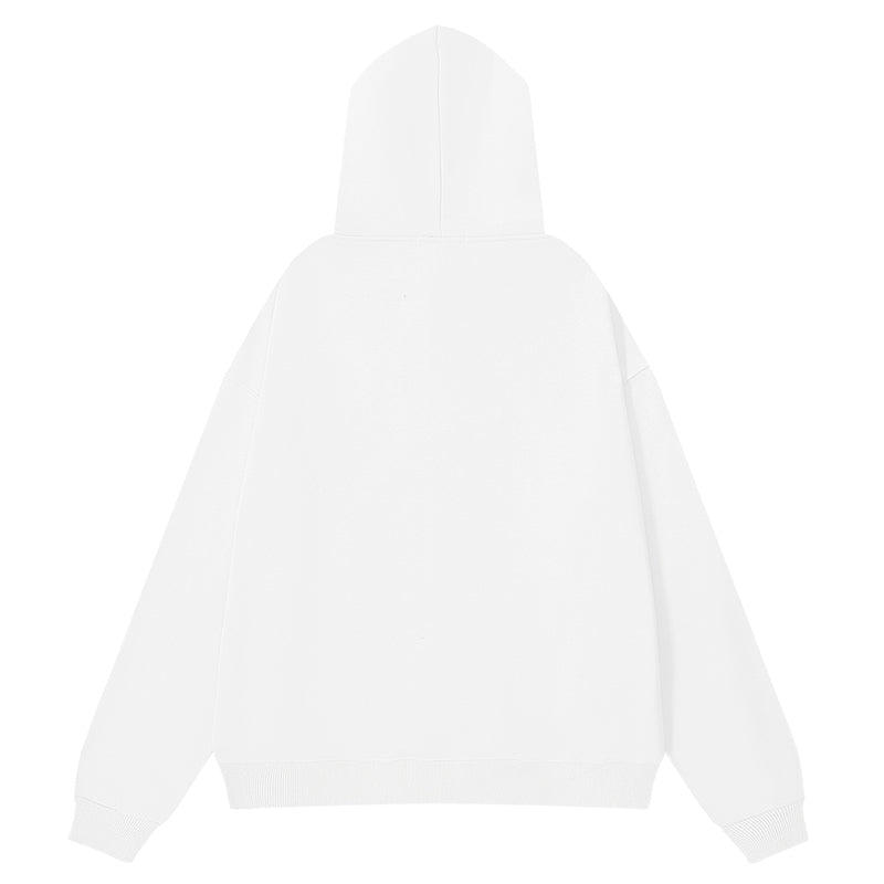 VELCEN Purple Brand Logo Pattern Printed Hoodie