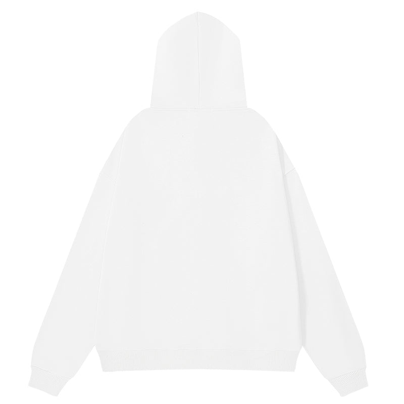 VELCEN Purple Brand Logo Pattern Printed Hoodie