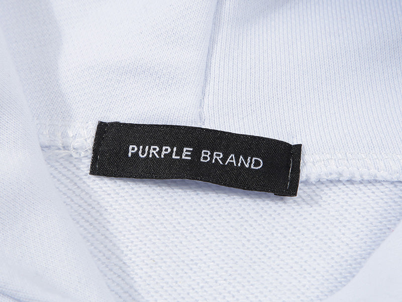 VELCEN Purple Brand Logo Pattern Printed Hoodie
