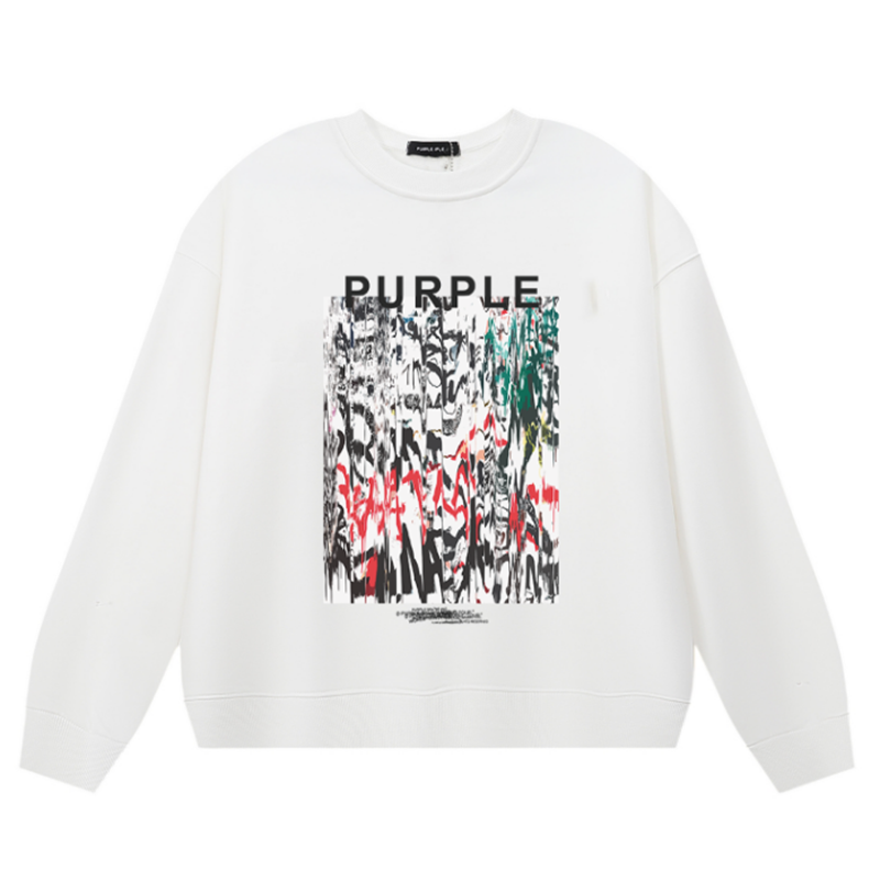 VELCEN Purple Brand Logo Printed Sweatshirts