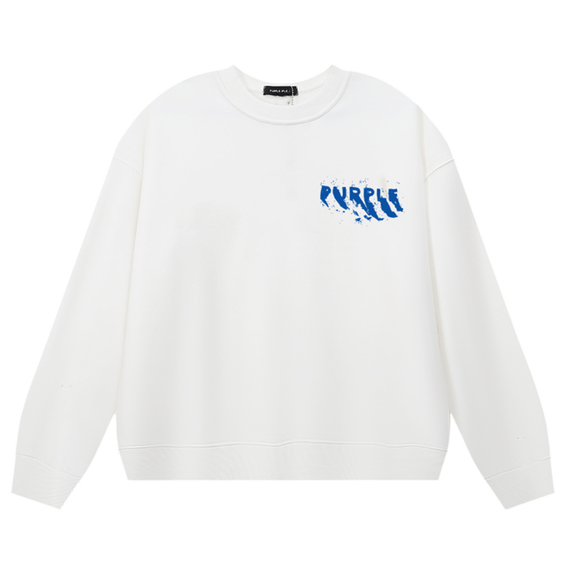 VELCEN Purple Brand Logo Printed Sweatshirts