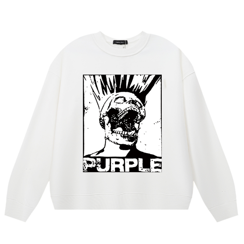 VELCEN Purple Brand Logo Printed Sweatshirts