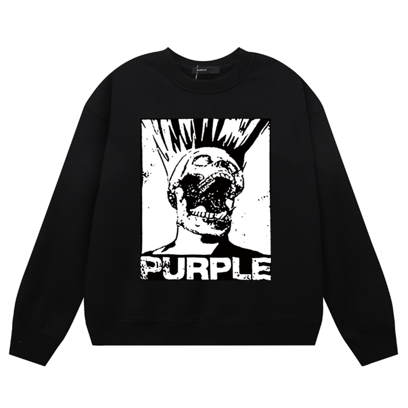 VELCEN Purple Brand Logo Printed Sweatshirts