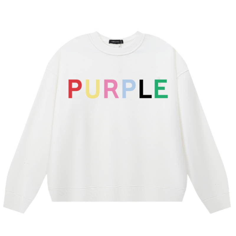 VELCEN Purple Brand Logo Printed Sweatshirts