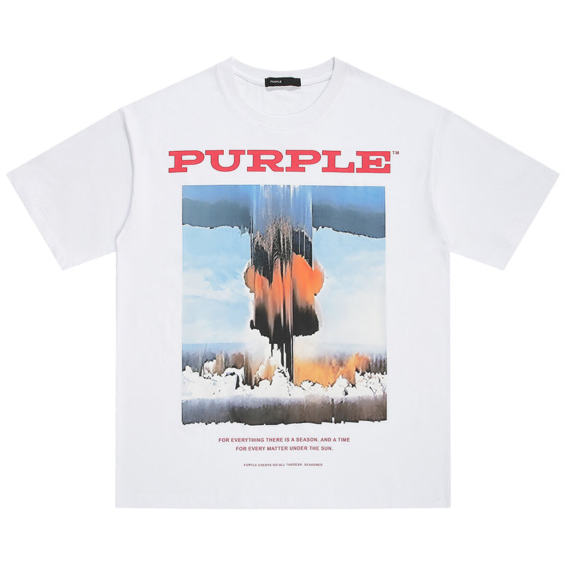 VELCEN Purple Brand Fashion T-Shirt
