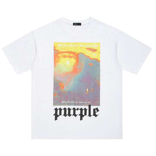 VELCEN Purple Brand Fashion T-Shirt