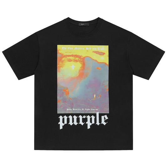VELCEN Purple Brand Fashion T-Shirt