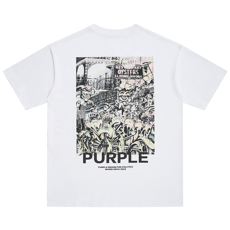 VELCEN Purple Brand Fashion T-Shirt