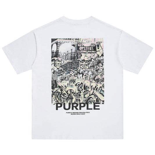 VELCEN Purple Brand Fashion T-Shirt