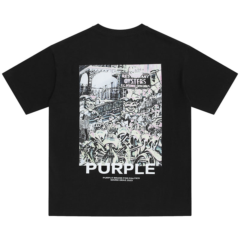 VELCEN Purple Brand Fashion T-Shirt