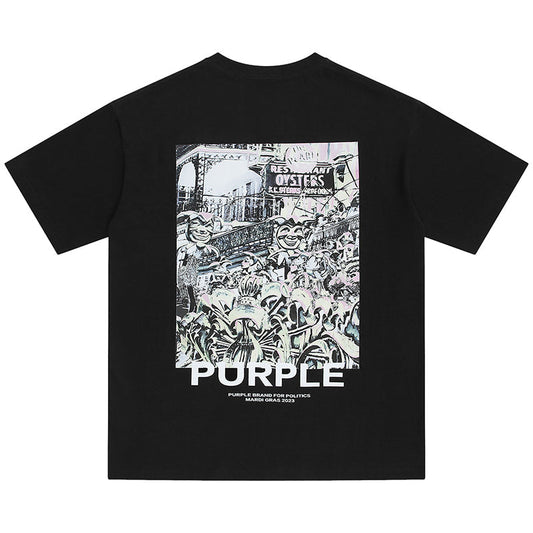 VELCEN Purple Brand Fashion T-Shirt