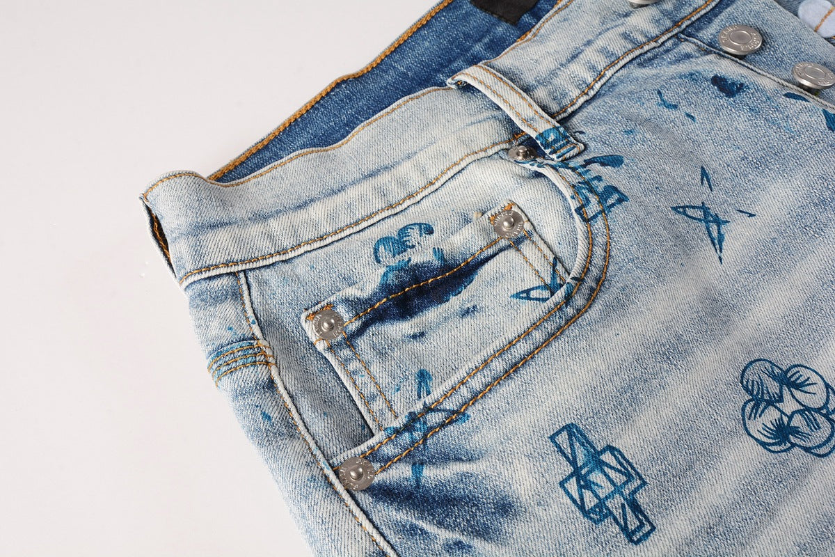VELCEN Purple Brand Denim Shorts #5063