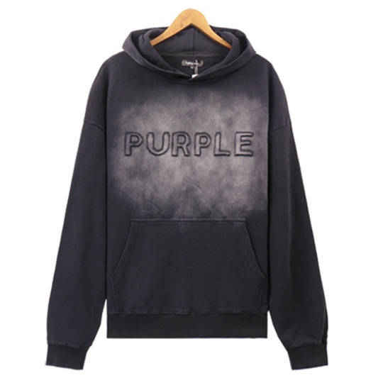 VELCEN Purple Brand Logo Embroidery Hoodies