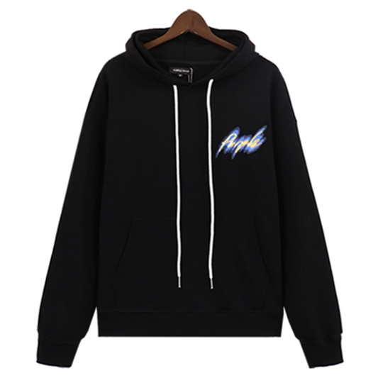 VELCEN Purple Brand Logo Printed Hoodies