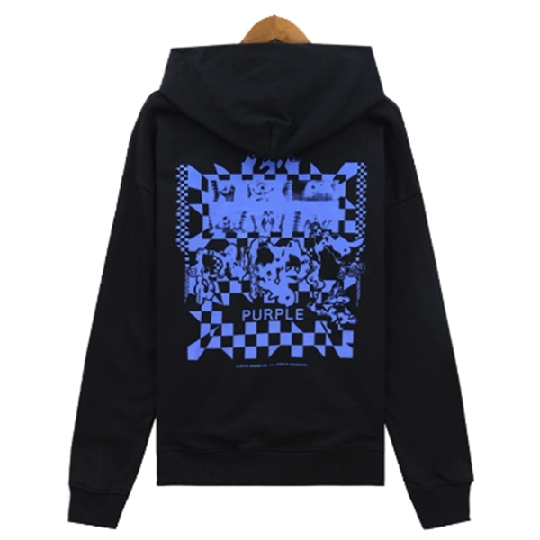 VELCEN Purple Brand Logo Printed Hoodies