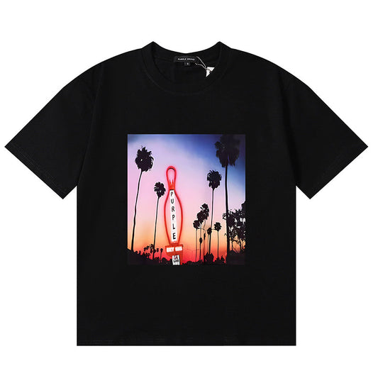 VELCEN Purple Brand Fashion T-Shirt