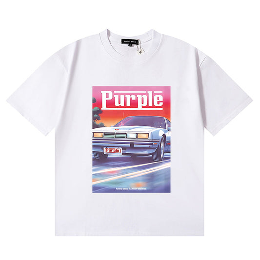 VELCEN Purple Brand Fashion T-Shirt