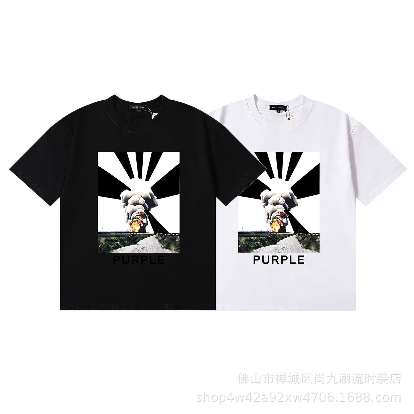 VELCEN Purple Brand Fashion T-Shirt