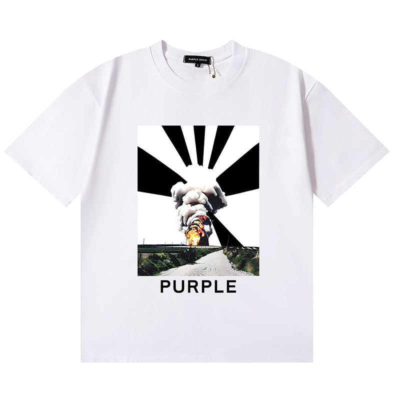 VELCEN Purple Brand Fashion T-Shirt