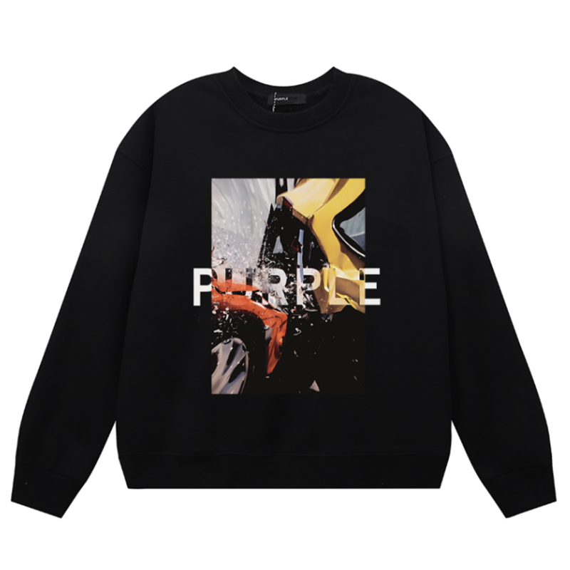 VELCEN Purple Brand Logo Printed Sweatshirts