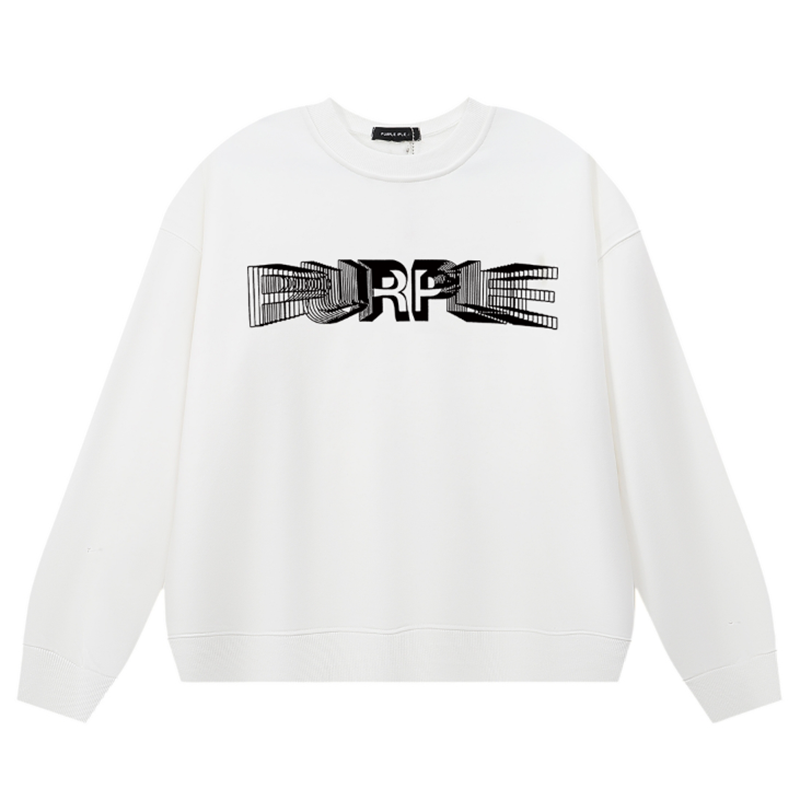 VELCEN Purple Brand Logo Printed Sweatshirts