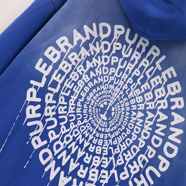 VELCEN Purple Brand Logo Printed Hoodies