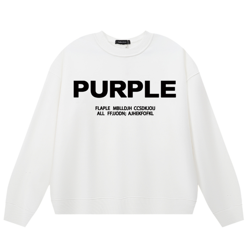VELCEN Purple Brand Logo Printed Sweatshirts