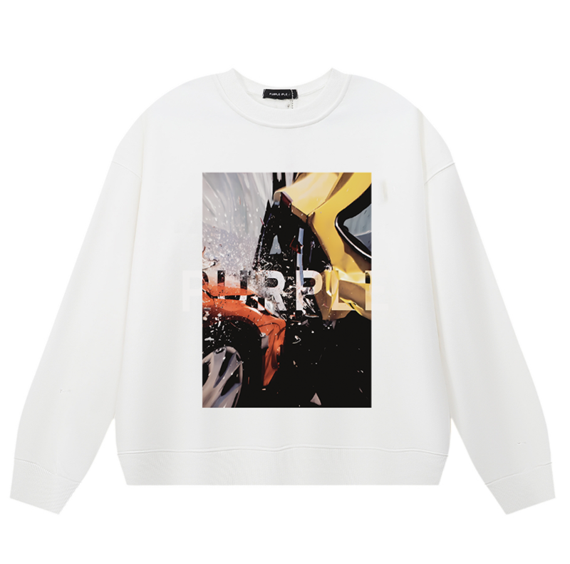 VELCEN Purple Brand Logo Printed Sweatshirts