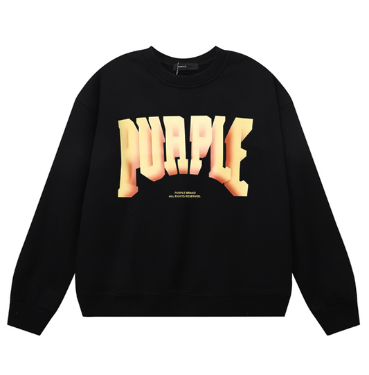 VELCEN Purple Brand Logo Printed Sweatshirts
