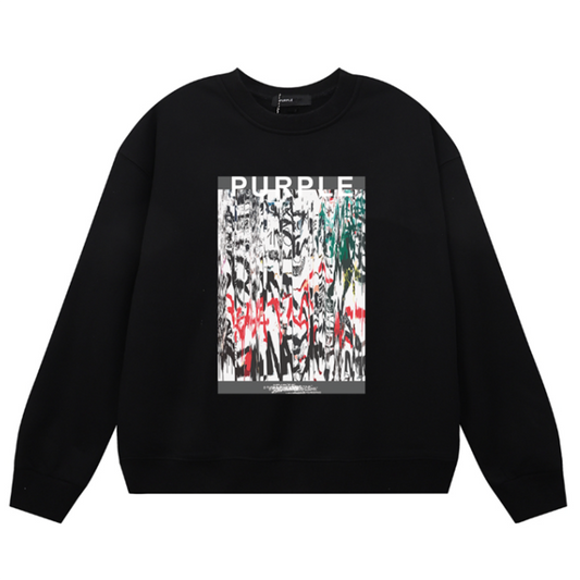 VELCEN Purple Brand Logo Printed Sweatshirts