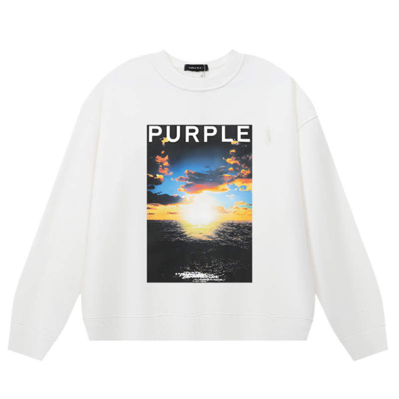 VELCEN Purple Brand Logo Printed Sweatshirts