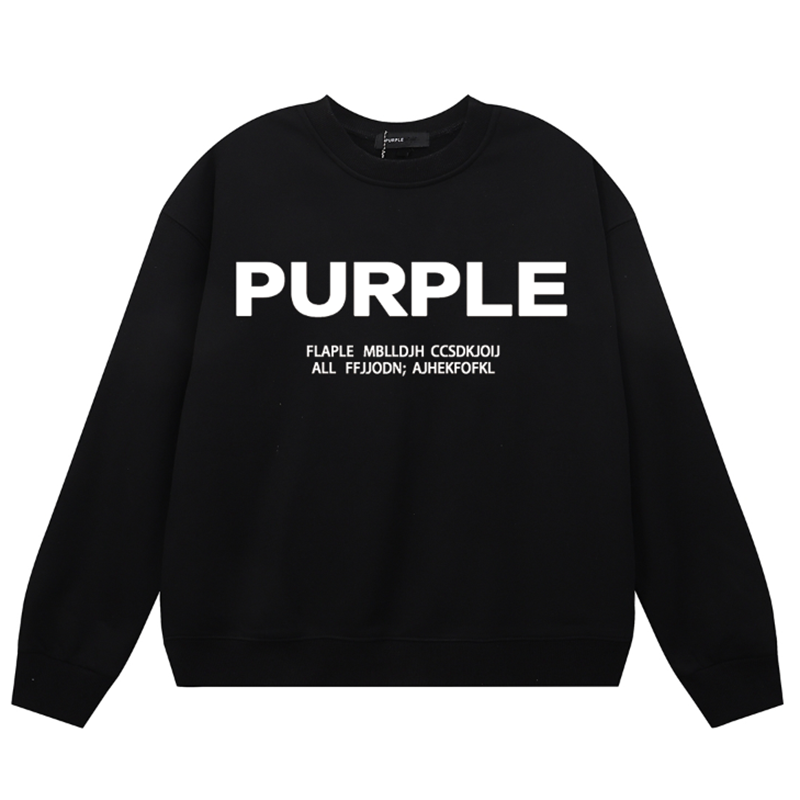 VELCEN Purple Brand Logo Printed Sweatshirts