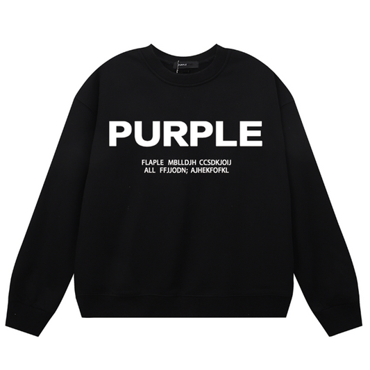 VELCEN Purple Brand Logo Printed Sweatshirts