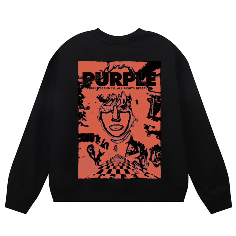 VELCEN Purple Brand Logo Printed Sweatshirts