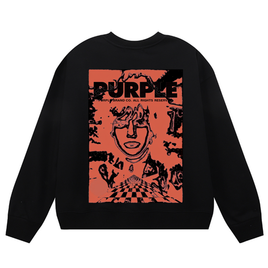 VELCEN Purple Brand Logo Printed Sweatshirts