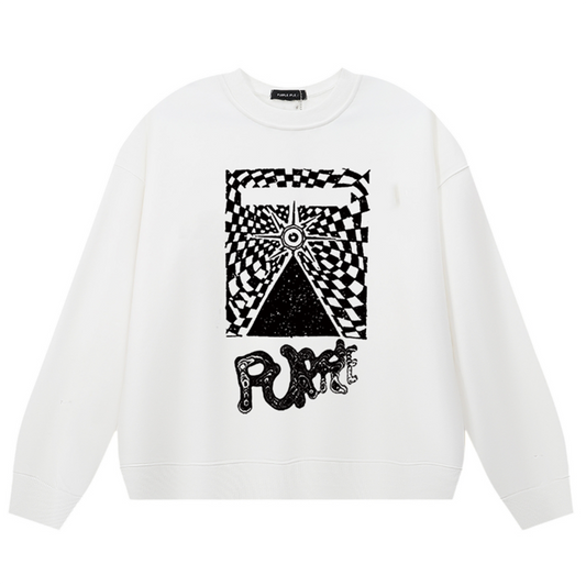 VELCEN Purple Brand Logo Printed Sweatshirts