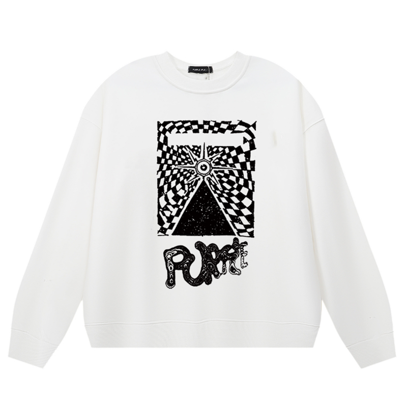 VELCEN Purple Brand Logo Printed Sweatshirts