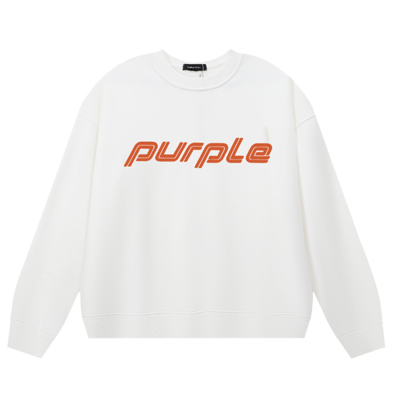 VELCEN Purple Brand Logo Printed Sweatshirts