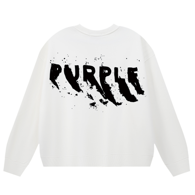 VELCEN Purple Brand Logo Printed Sweatshirts