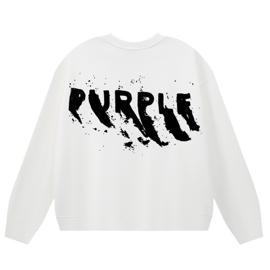 VELCEN Purple Brand Logo Printed Sweatshirts