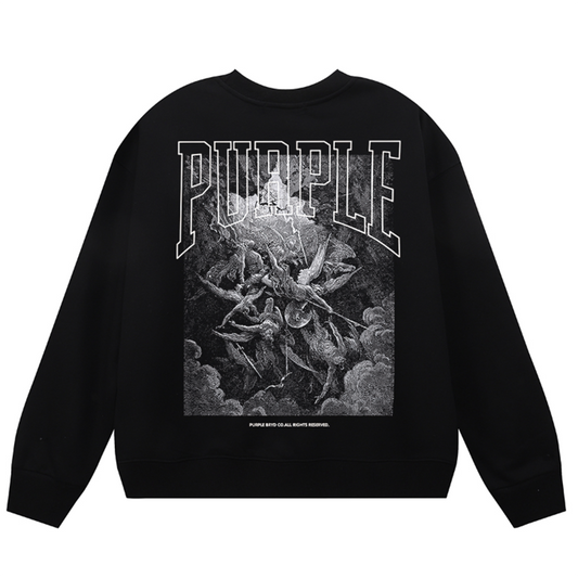 VELCEN Purple Brand Logo Printed Sweatshirts