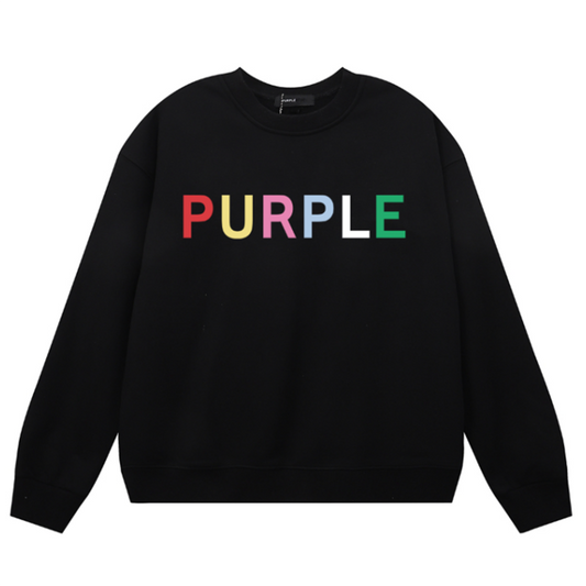 VELCEN Purple Brand Logo Printed Sweatshirts