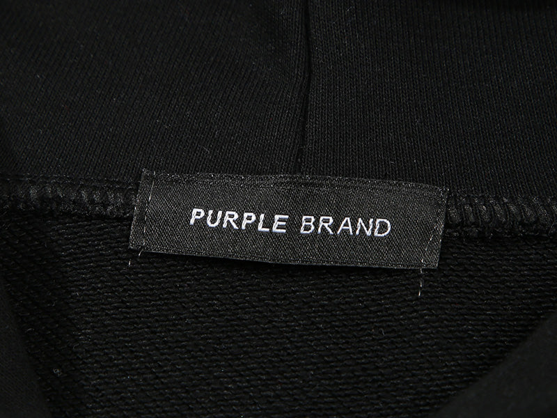 VELCEN Purple Brand Logo Pattern Printed Hoodie