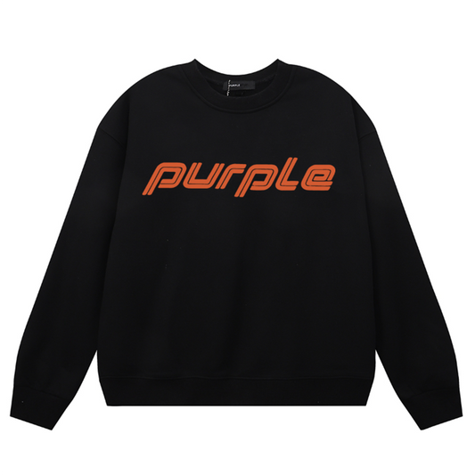 VELCEN Purple Brand Logo Printed Sweatshirts