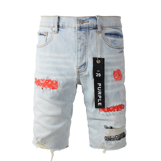 VELCEN Purple Brand Denim Shorts #5067
