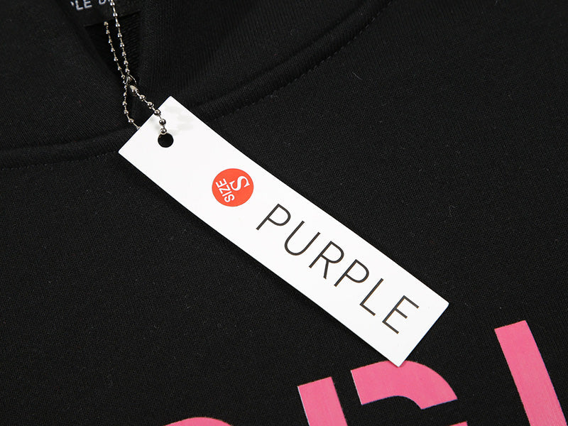 VELCEN Purple Brand Logo Pattern Printed Hoodie
