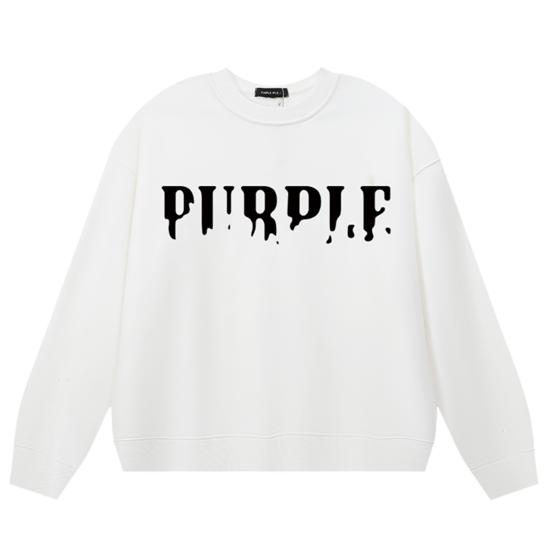 VELCEN Purple Brand Logo Printed Sweatshirts